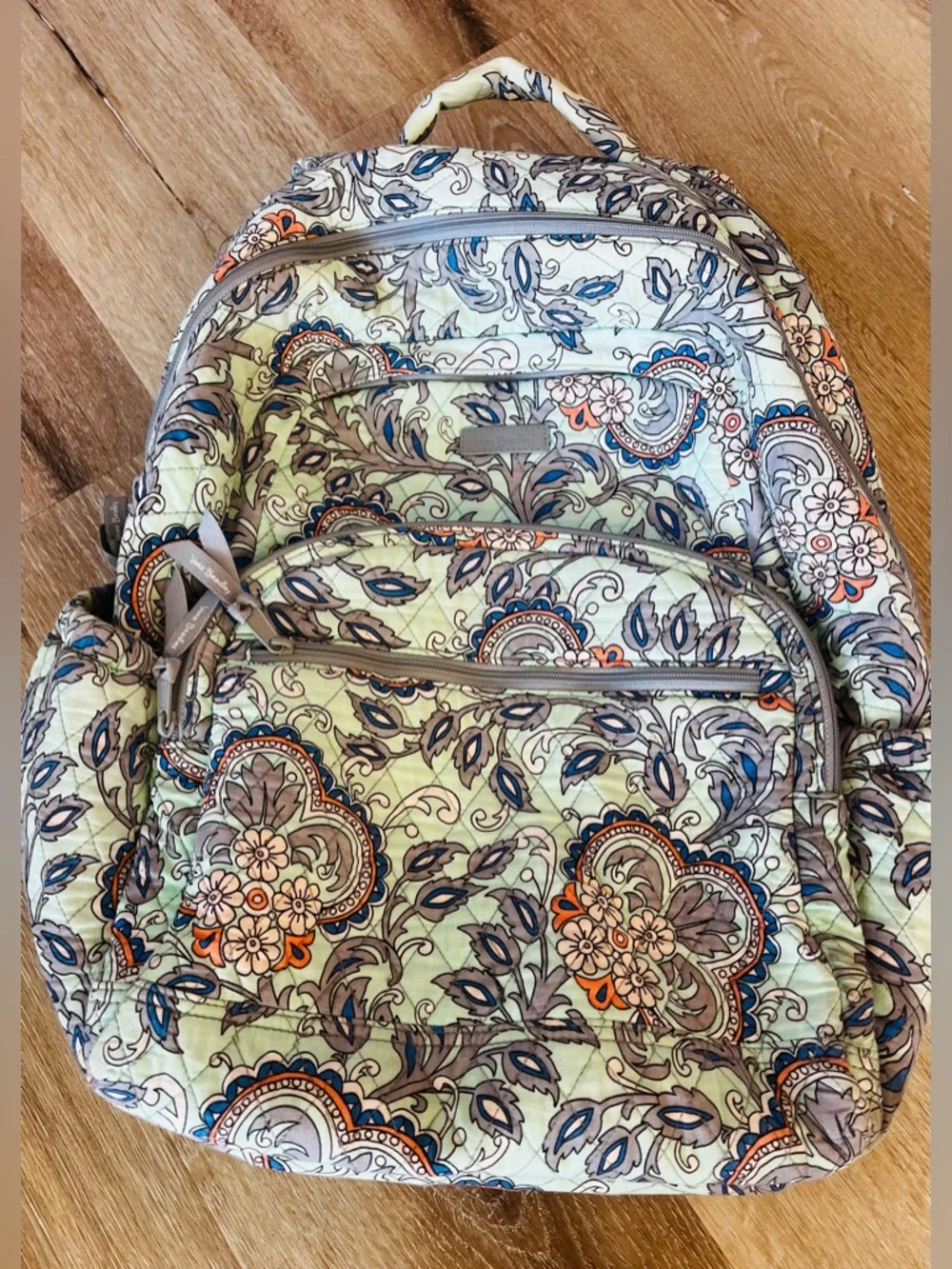 Vera Bradley Light Mint Green Floral Quilted Backpack